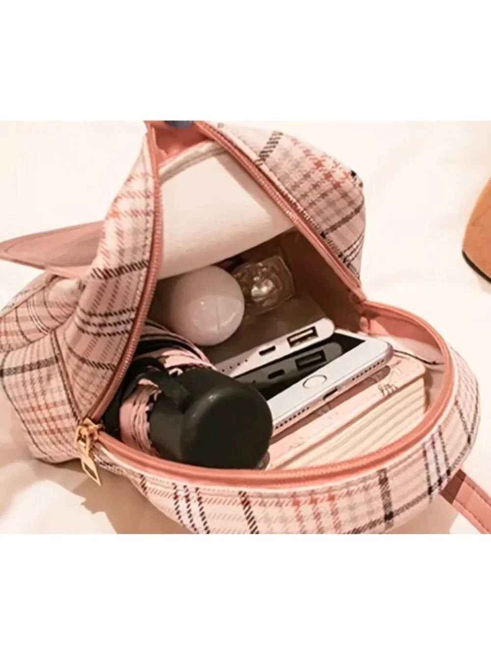 Hello Kitty Mini Backpack Crossbody Bag Cute Plaid Red Sanrio Style Purse Travel